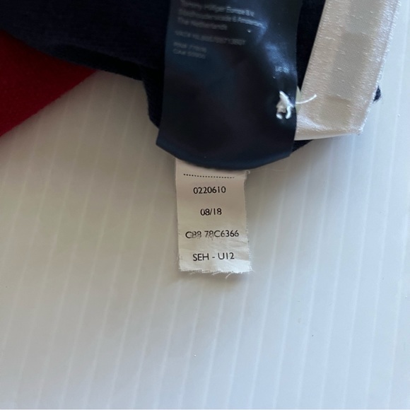 Tommy Hilfiger Polo 2 Button Striped  BlueRed Pullover Long Sleeve Shirt Size XS - Picture 10 of 11